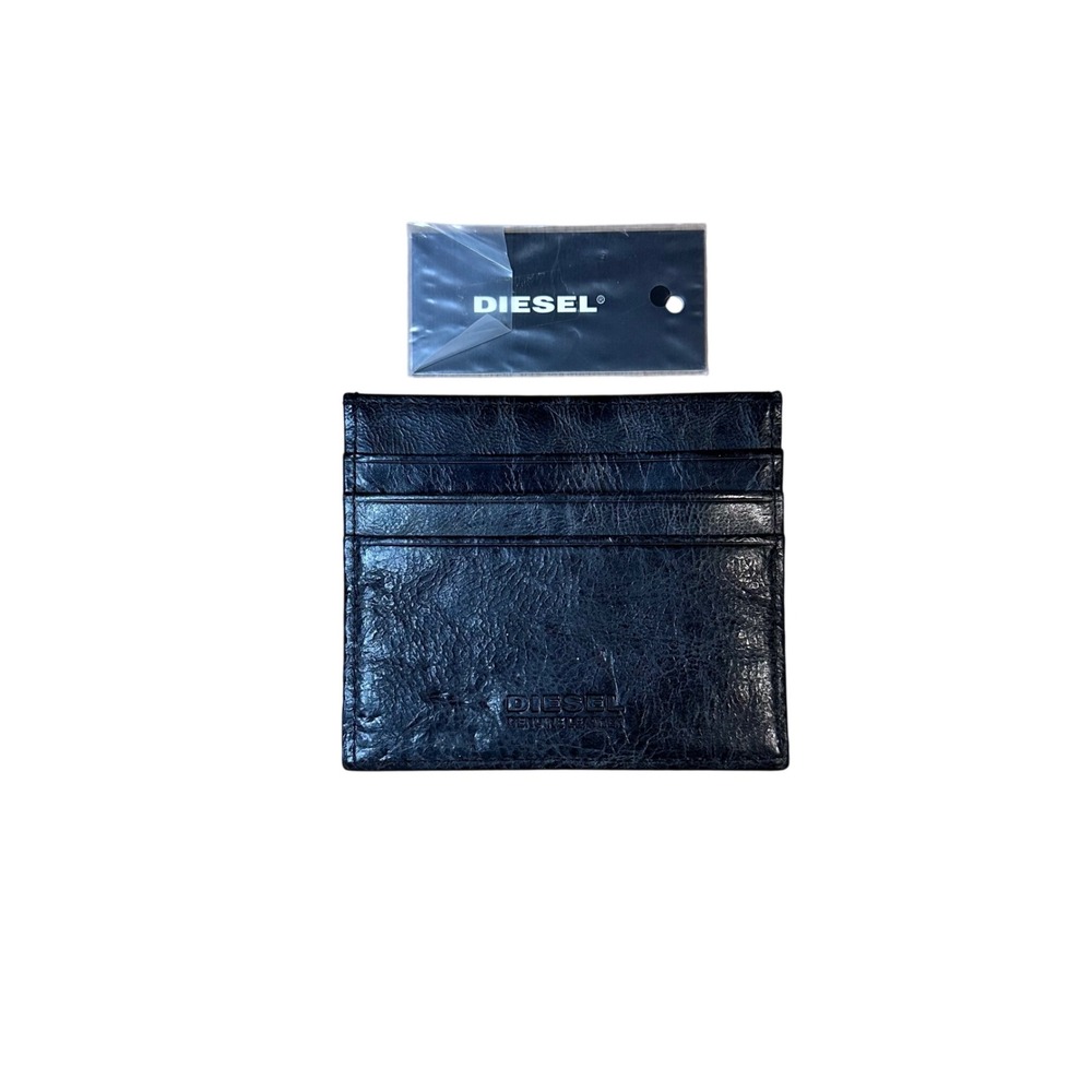 Diesel Johnas I Navy Blue Leather Card Holder Wallet X05988 PR080 T6321 NEW